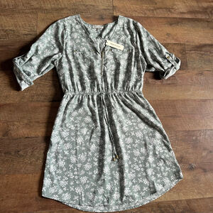 Women's Speed Control New York Long Sleeve Dress XL Sage Green White Floral